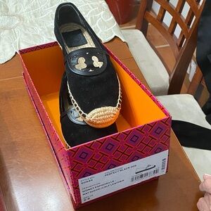 Tory Burch Black and Tan Espadrilles